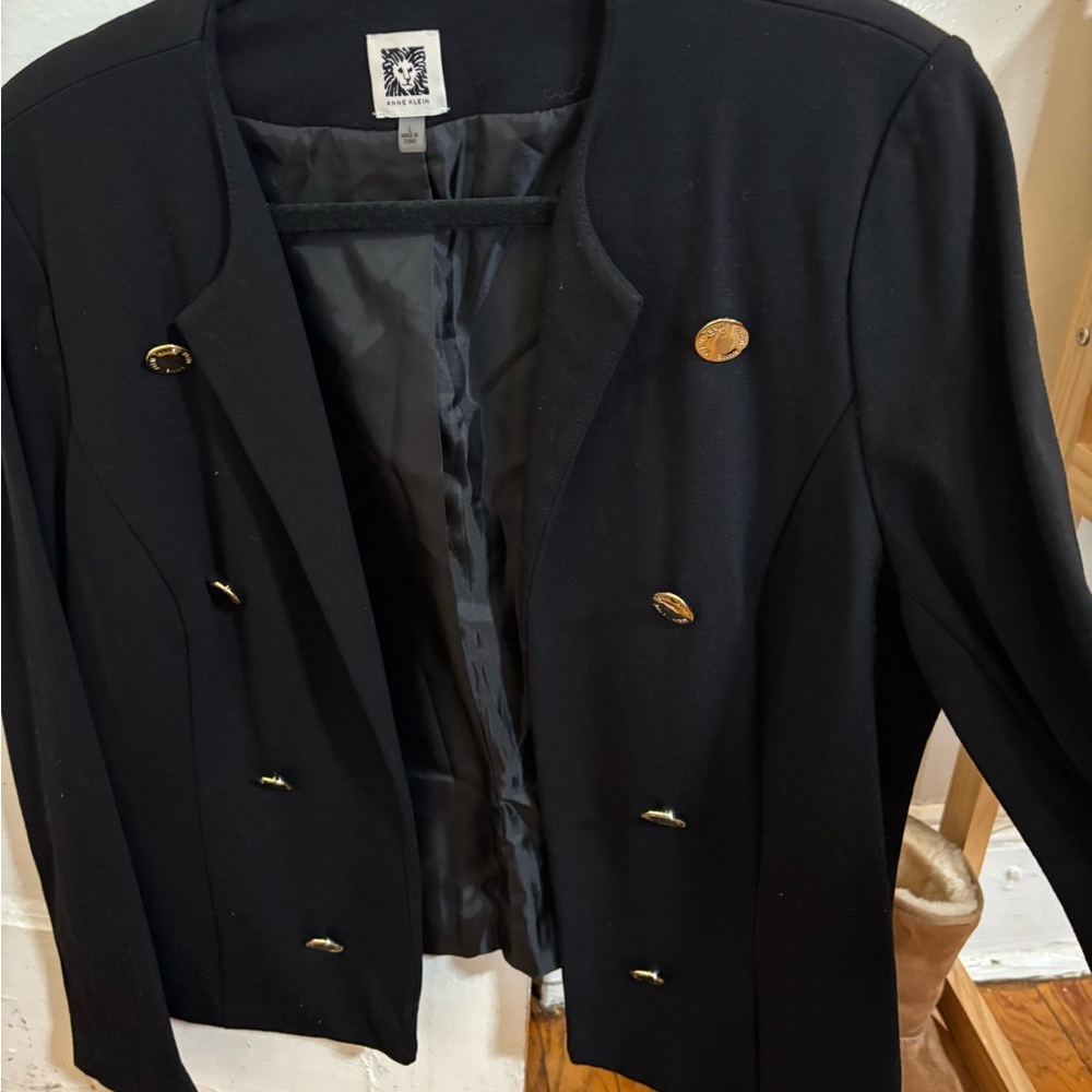 Anne Klein Black Blazer with Gold Buttons